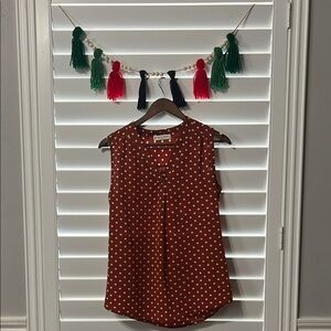 Sleeveless polka dot dress blouse